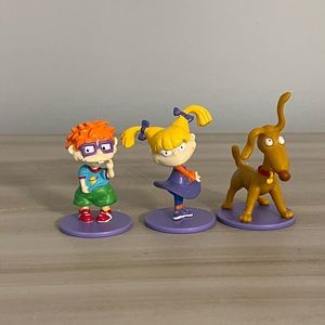 3 Vintage 1997 Rugrats Nickelodeon Applause Viacom Figure Toys Cake Topper